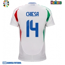 Camisa de Futebol Itália Federico Chiesa #14 Equipamento Secundário Europeu 2024 Manga Curta